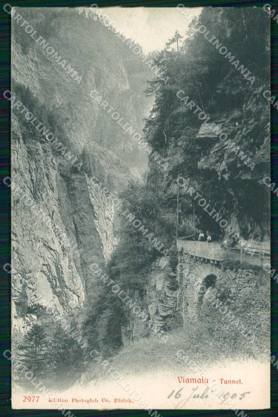 Svizzera Canton Grigioni Viamala Tunnel Vecchia Mulattiera cartolina RT3059 – fronte