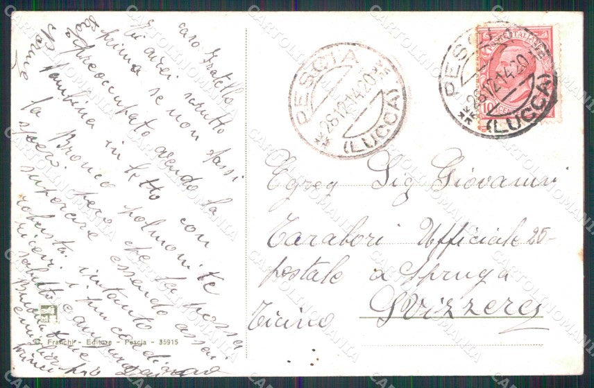 Pistoia Pescia Saluto da Viale Garibaldi cartolina RT3068 – retro