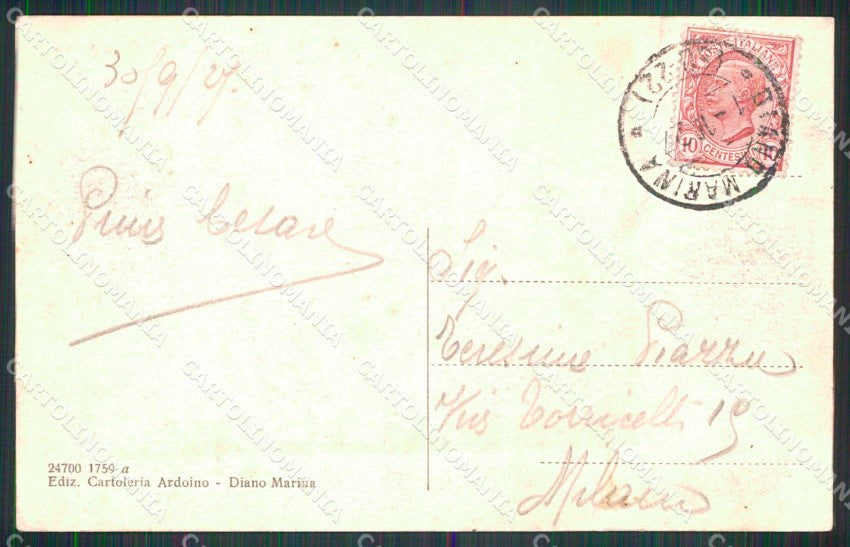 Imperia Diano Marina Passeggiata cartolina RT3082 – retro