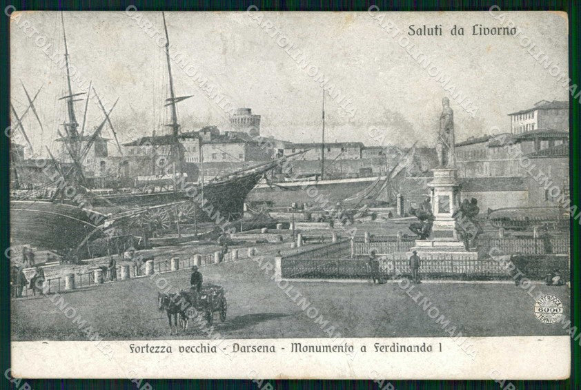 Livorno Città Saluti da Fortezza Vecchia Barche Alterocca 6000 cartolina RT3084 – fronte