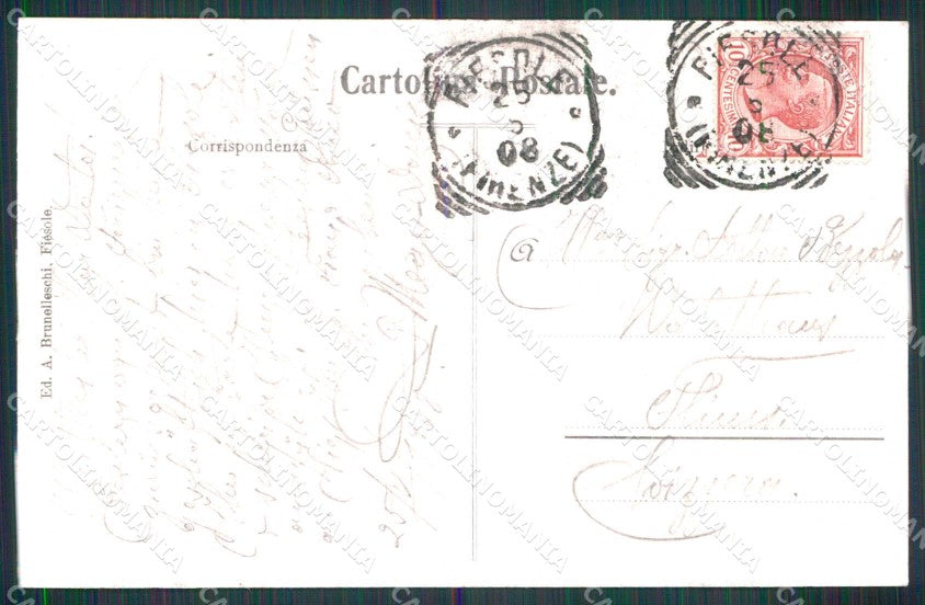 Firenze Fiesole Teatro Romano Campanile Cattedrale PIEGHINA cartolina RT3094 – retro