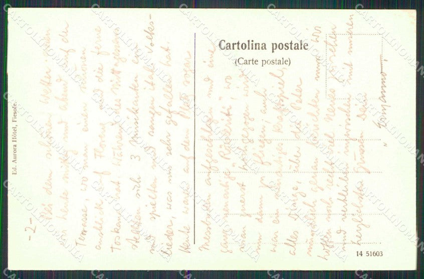 Firenze Fiesole Aurora Hotel cartolina RT3095 – retro