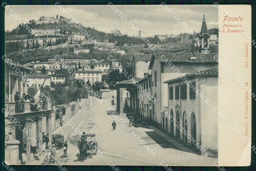 Firenze Fiesole Veduta San Domenico Trabert 33 Alinari ABRASA cartolina RT3097 – fronte