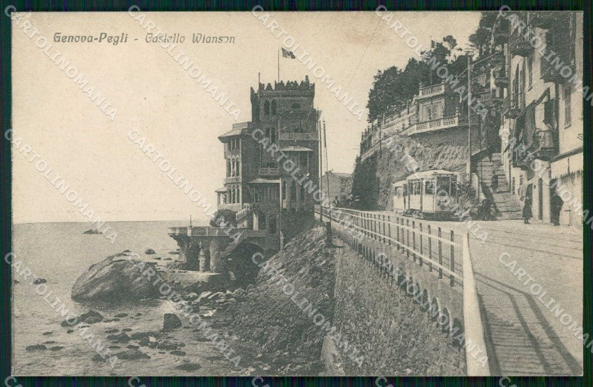 Genova Città Pegli Castello Wianson Tram cartolina RT3108 – fronte