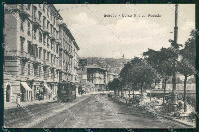 Genova Città Corso Andrea Podestà Tram cartolina RT3110 – fronte