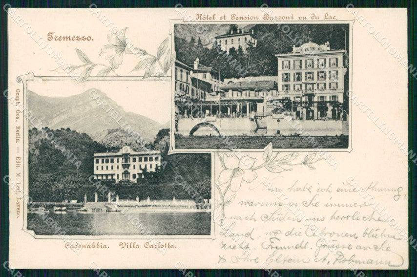 Como Tremezzo Cadenabbia Lago Villa Carlotta cartolina RT3126 – fronte