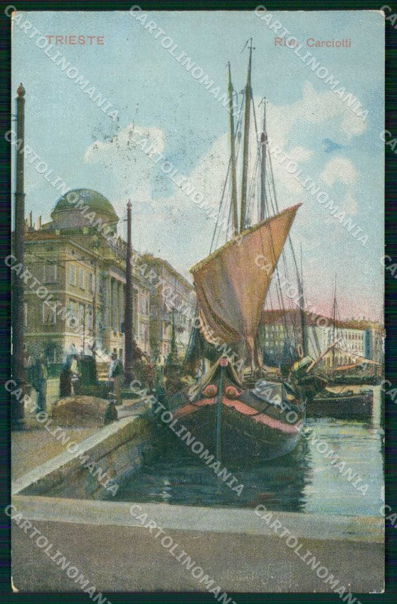 Trieste Città Riva Carciotti Barche Modiano 14718 cartolina RT3141 – fronte