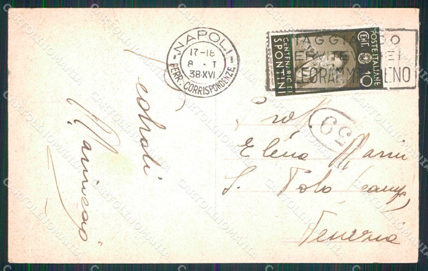 Napoli Città Nuovo Palazzo Poste PIEGA cartolina RT3144 – retro