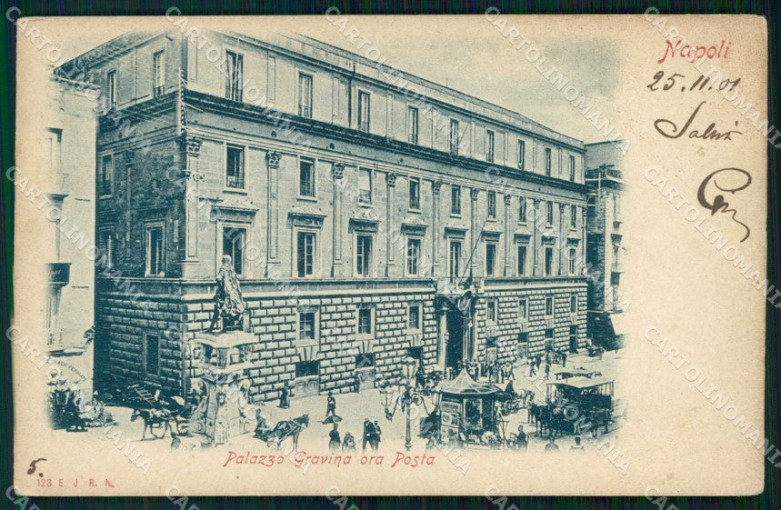 Napoli Città Palazzo Gravina Ora Posta cartolina RT3145 – fronte