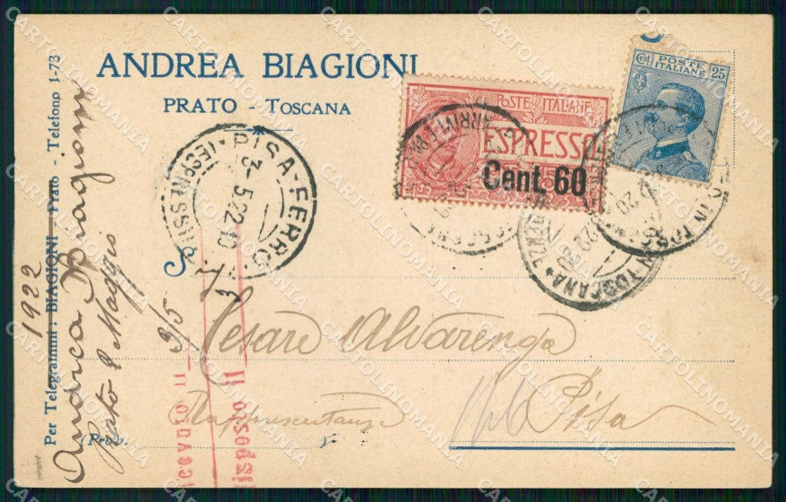 Prato Città Andrea Biagioni Pubblicitaria STRAPPO cartolina RT3154 – fronte