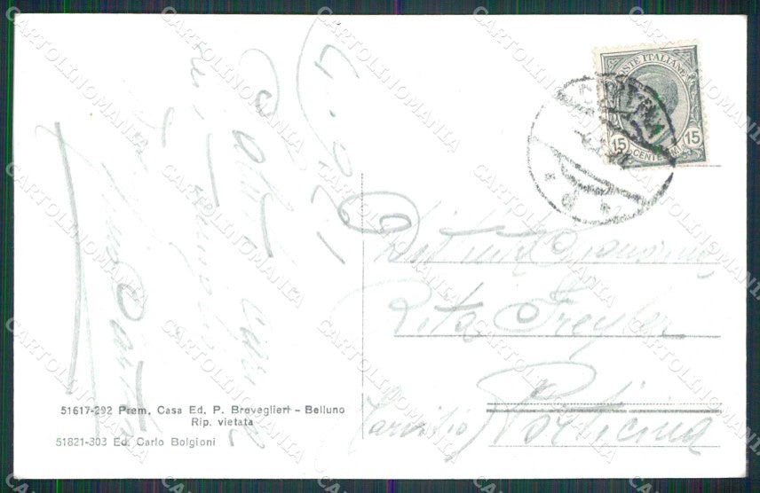 Belluno Cortina d'Ampezzo Col Rosà Breveglieri 51617 292 cartolina RT3155 – retro