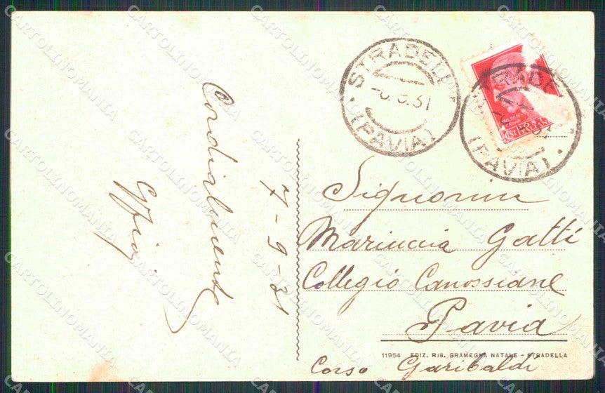 Pavia Stradella Via Vittorio Emanuele Farmacia cartolina RT3169 – retro