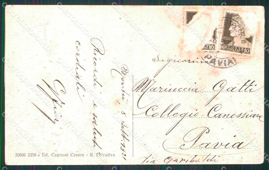 Pavia Montù Beccaria ABRASA PIEGHINA cartolina RT3170 – retro