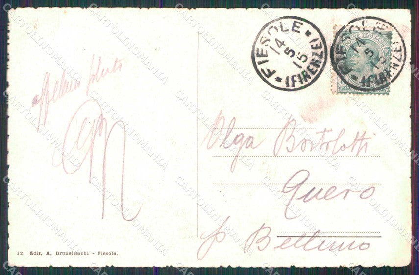 Firenze Fiesole Castello di Vincigliata cartolina RT3172 – retro