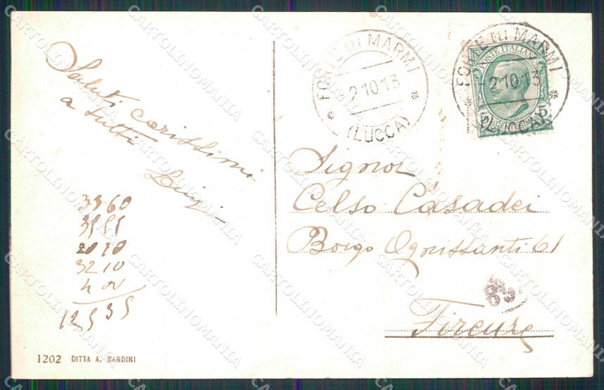 Lucca Forte dei Marmi Trasporto dei Marmi cartolina RT3178 – retro