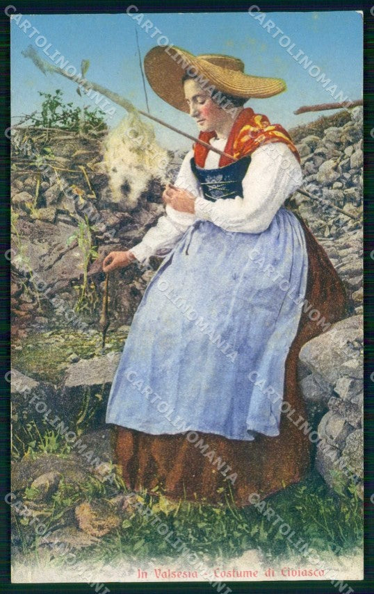 Vercelli Civiasco Valsesia Costumi cartolina RT3239 – fronte