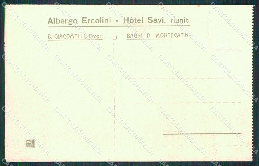 Pistoia Montecatini Terme Albergo Ercolini Hotel Savi cartolina RT3267 – retro