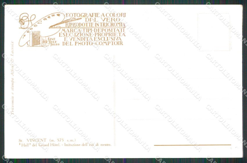 Aosta Saint Vincent Grand Hotel Hall cartolina RT3278 – retro