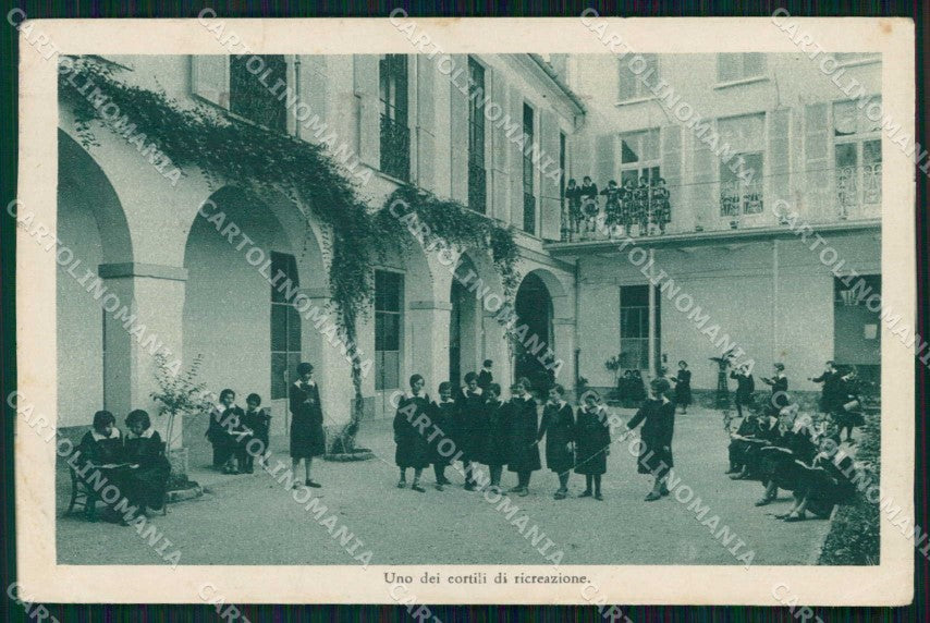 Pavia Città Convitto Canossiane Cortile di Ricreazione ABRASA cartolina RT3300 – fronte