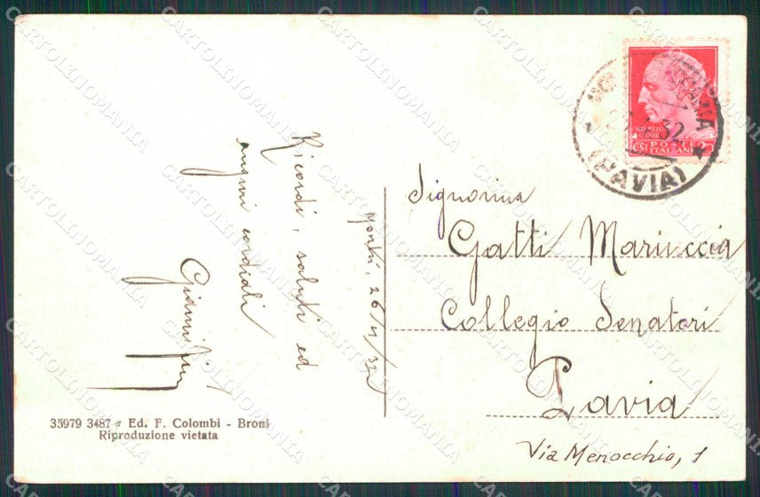 Pavia Montù Beccaria Veduta da Marcadello cartolina RT3316 – retro