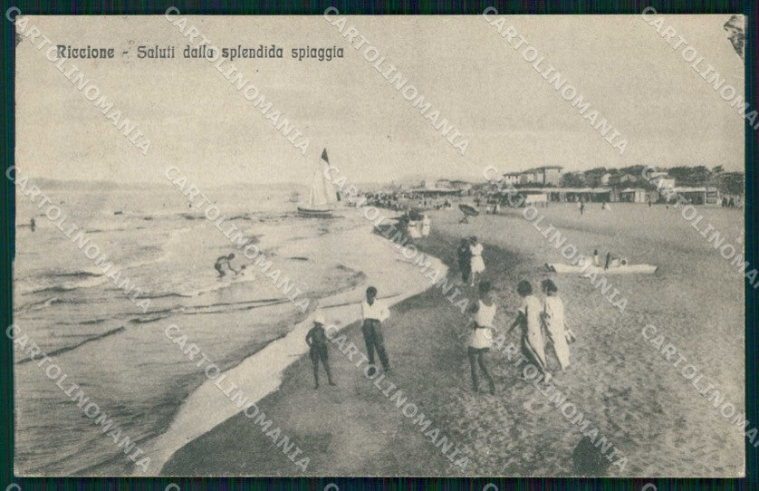 Rimini Riccione Saluti da Splendida Spiaggia Alterocca 78418 cartolina RT3332 – fronte