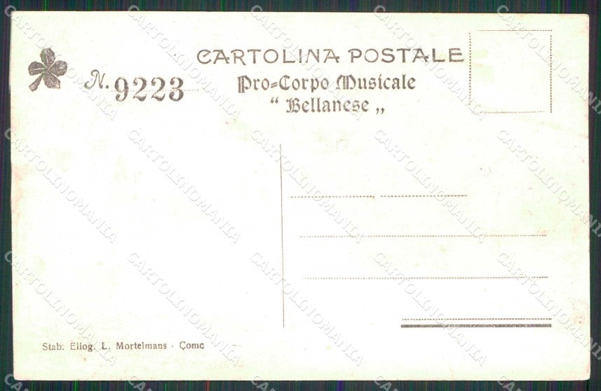 Lecco Bellano Porta Fortuna Corpo Musicale cartolina RT3350 – retro