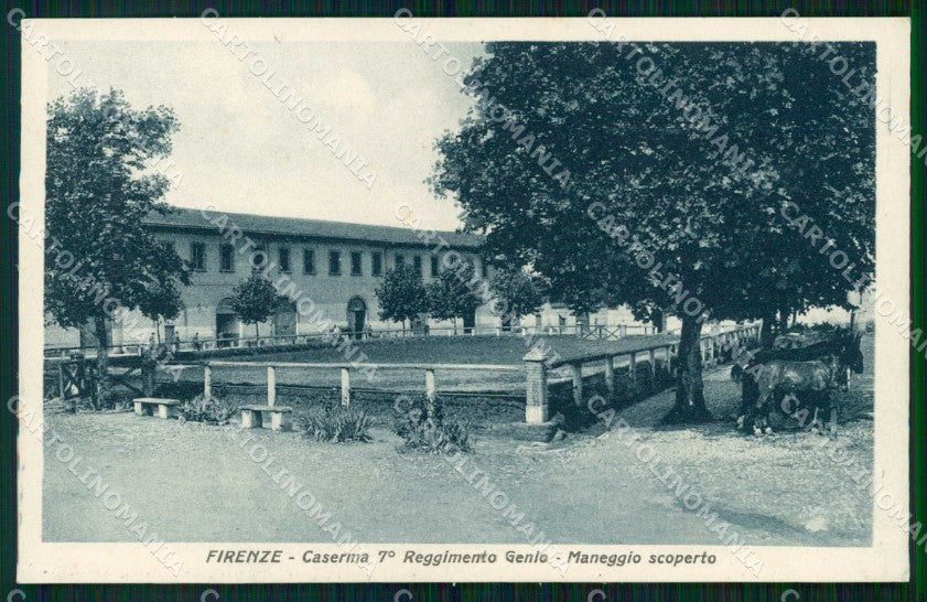 Firenze Città Caserma Settimo Reggimento Genio Maneggio cartolina RT3362 – fronte