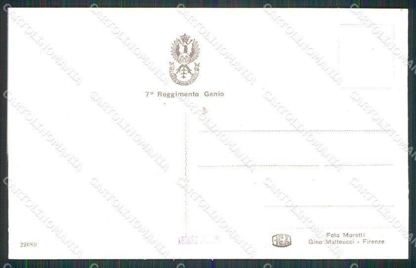 Firenze Città Caserma Settimo Reggimento Genio Maneggio cartolina RT3362 – retro