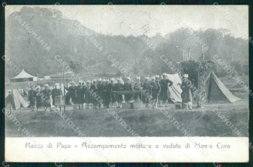 Roma Rocca di Papa Accampamento Militare Militari PIEGATA cartolina RT3373 – fronte