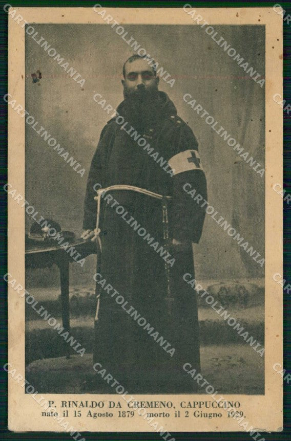 Milano Città Padre Rinaldo Cremeno WWI CRI Convento Cappuccini cartolina RT3374 – fronte