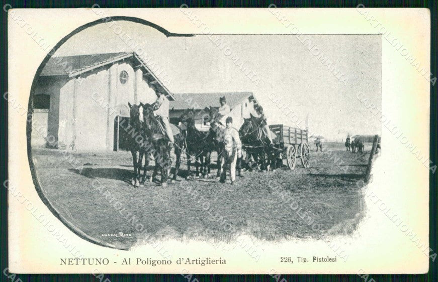 Roma Nettuno Poligono d'Artiglieria Militari cartolina RT3377 – fronte