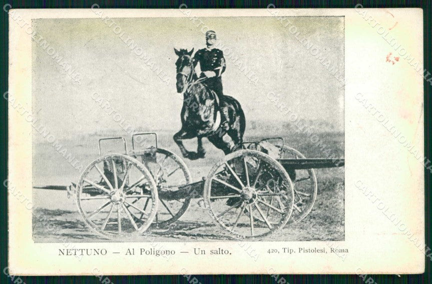 Roma Nettuno Poligono d'Artiglieria Salto Militari cartolina RT3378 – fronte