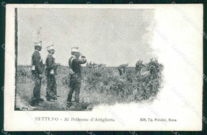 Roma Nettuno Poligono d'Artiglieria Ufficiali Militari cartolina RT3380 – fronte
