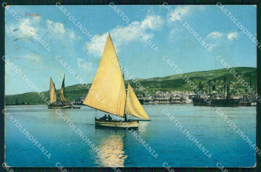 Trieste Città Barche ABRASA cartolina RT3382 – fronte