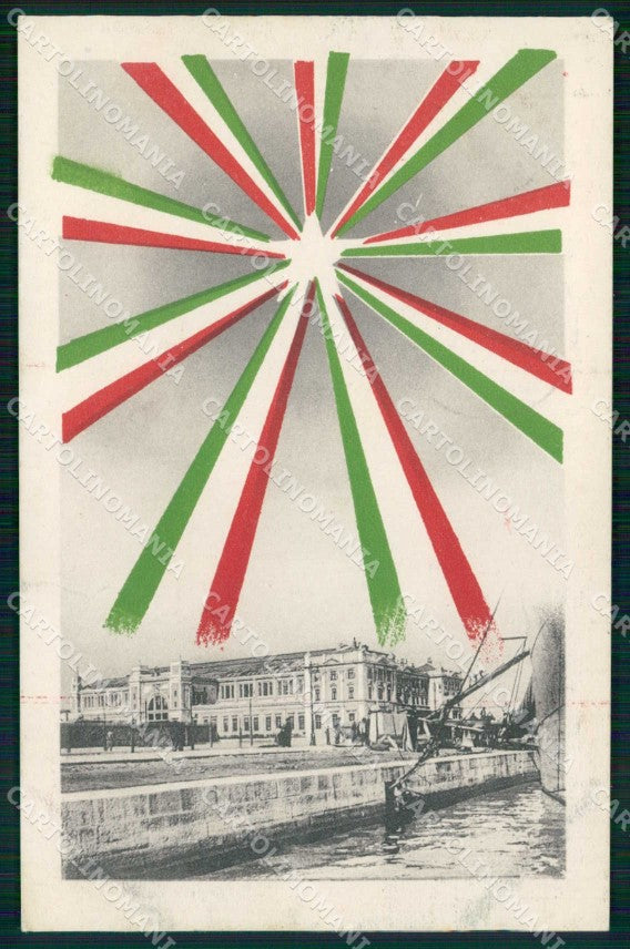 Trieste Città Nuova Stazione Tricolore cartolina RT3384 – fronte