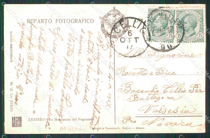 Vicenza Arsiero Montanina del Fogazzaro cartolina RT3387 – retro