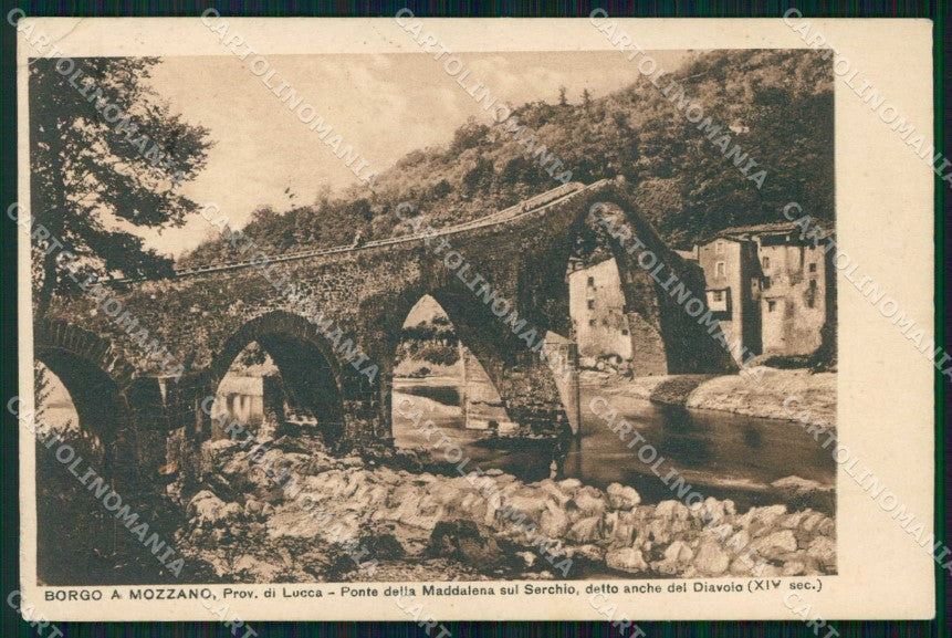 Lucca Borgo a Mozzano Ponte della Maddalena sul Serchio RSI cartolina RT3405 – fronte