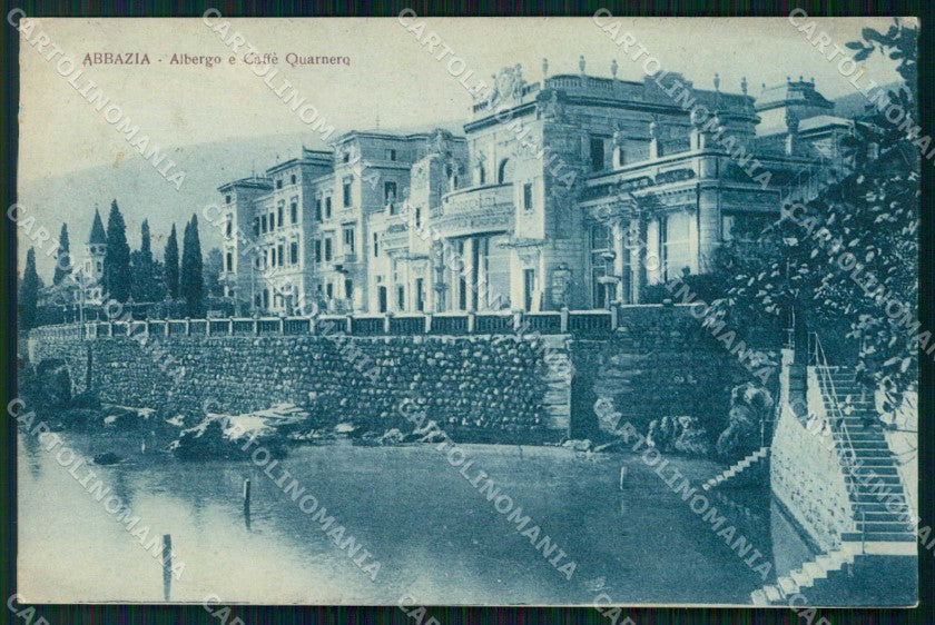 Croazia Abbazia Albergo Caffè Quarnero cartolina RT3414 – fronte