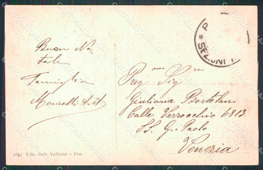 Pisa Città Nuovo Palazzo Poste Telegrafi ABRASA cartolina RT3420 – retro