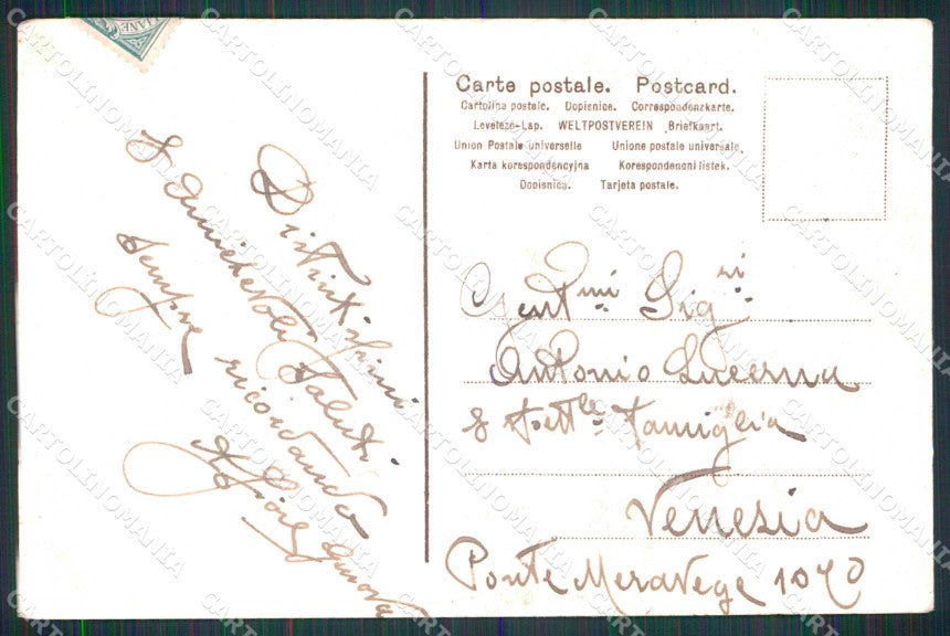 Pavia Voghera Pensiero da Castello Medioevale Piazza Duomo cartolina RT3428 – retro