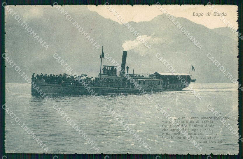 Brescia Desenzano del Garda Lago Battello Baldo Poesia cartolina RT3432 – fronte