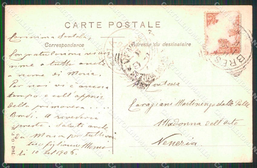 Brescia Città Castello ABRASA cartolina RT3434 – retro