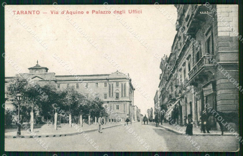 Taranto Città Via d'Aquino Palazzo degli Uffici cartolina RT3439 – fronte