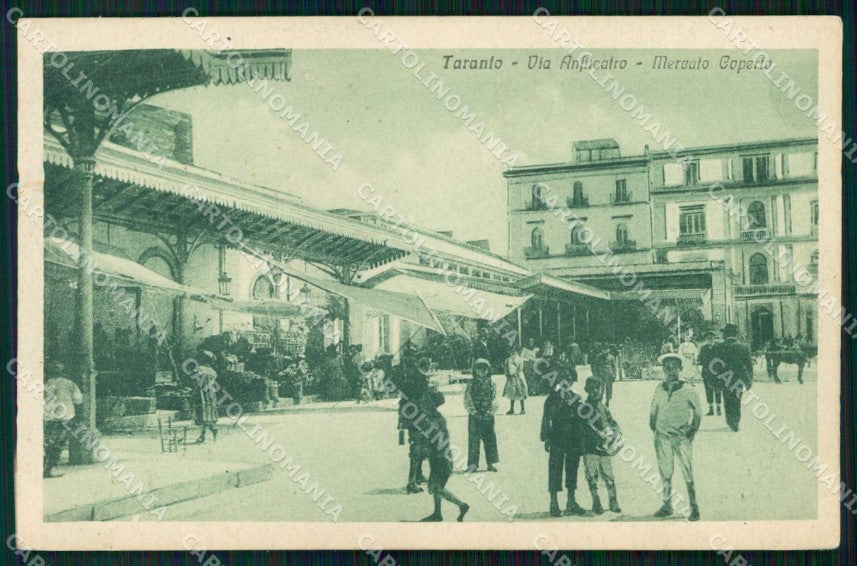 Taranto Città Via Anfiteatro Mercato Coperto cartolina RT3442 – fronte