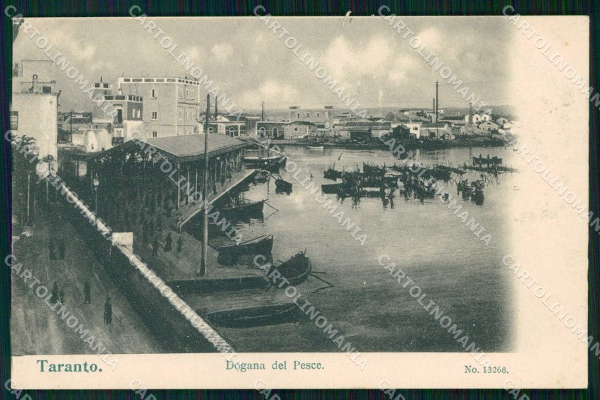 Taranto Città Dogana del Pesce Barche cartolina RT3444 – fronte