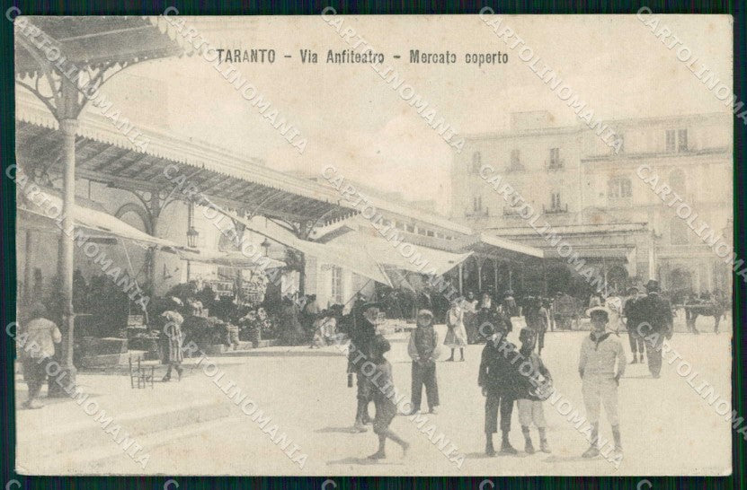 Taranto Città Via Anfiteatro Mercato Coperto cartolina RT3446 – fronte