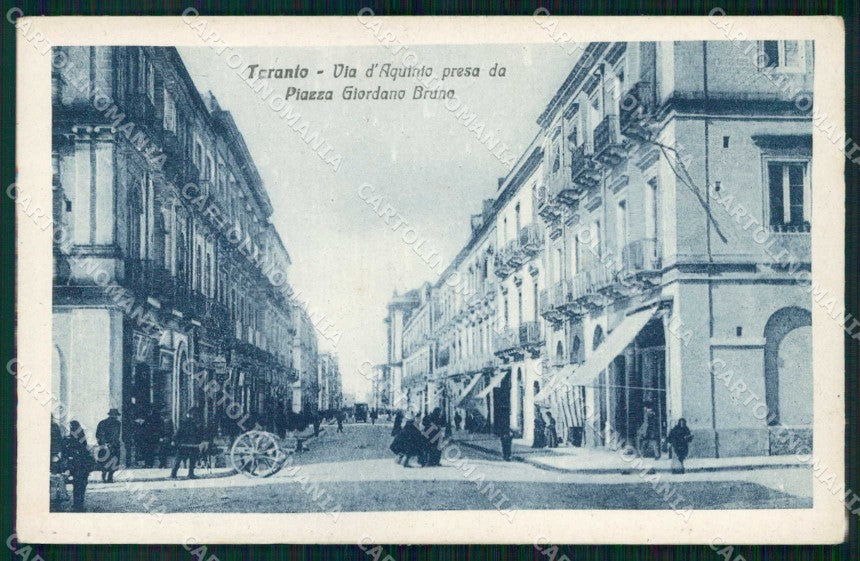 Taranto Città Via d'Aquino da Piazza Giordano Bruno cartolina RT3451 – fronte