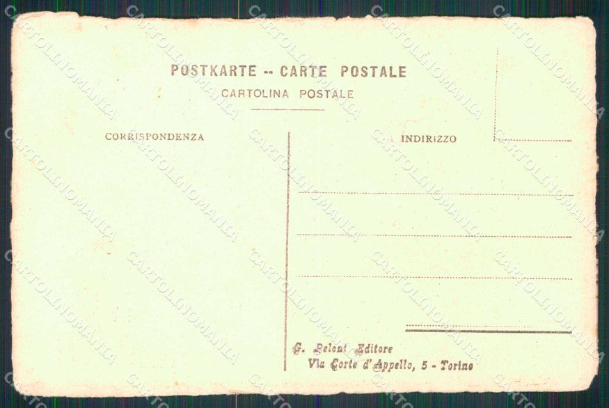 Torino Città Nebbia sul Po Barche Ambrosio Peloni cartolina RT3461 – retro