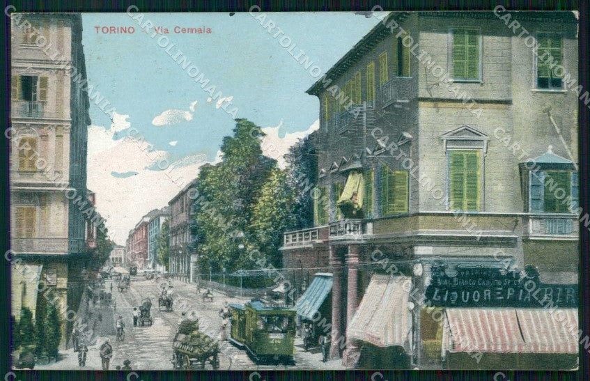 Torino Città Via Cernaia Tram Liquoreria cartolina RT3465 – fronte