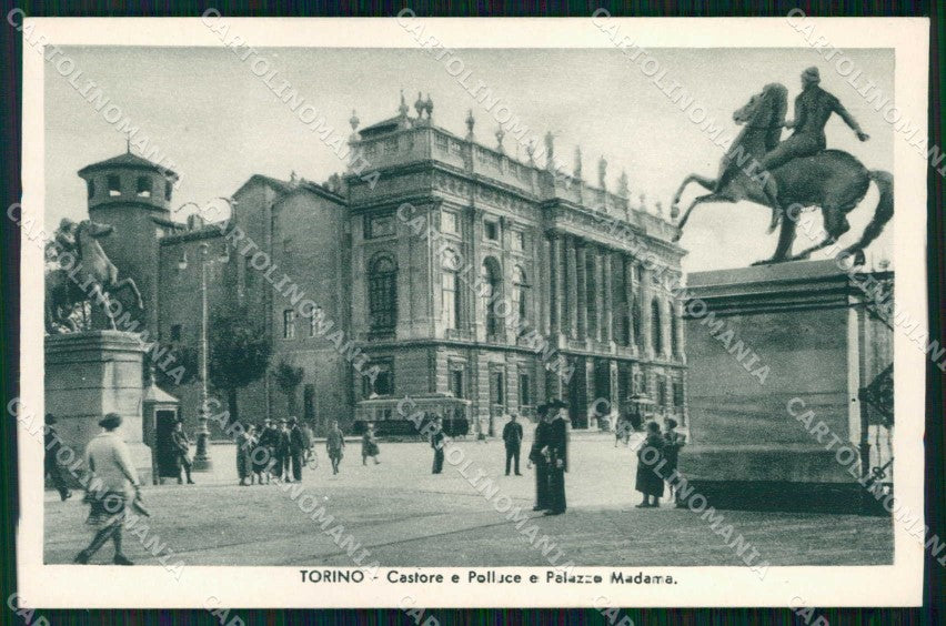 Torino Città Castore Polluce Tram Palazzo Madama cartolina RT3471 – fronte